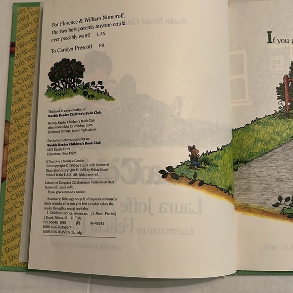 If You Give A Mouse A Cookie Vintage hardcover picture book 1985 EUC - Picture 4 of 5